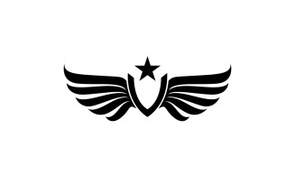 Black wing bird falcon logo vector v1