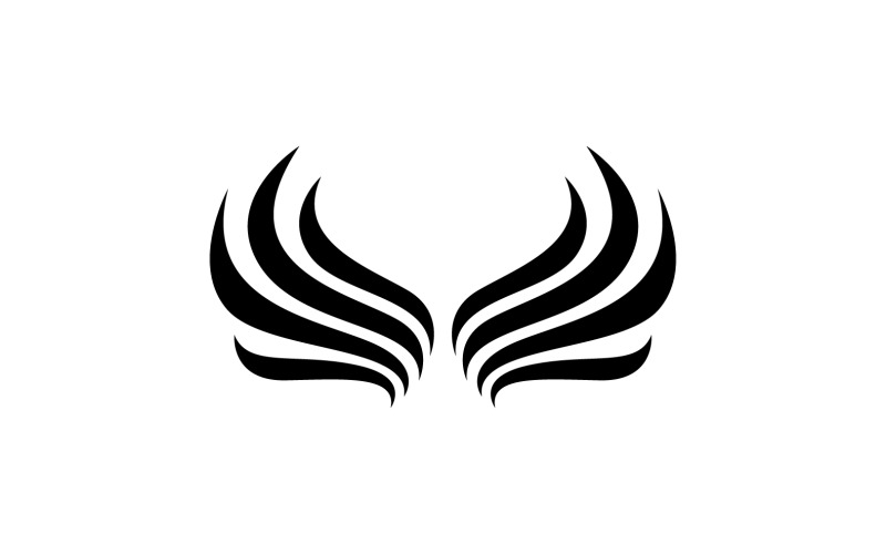 Black wing bird falcon logo vector v2 Logo Template