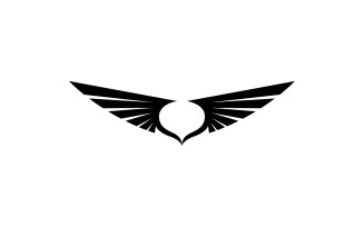 Black wing bird falcon logo vector v3