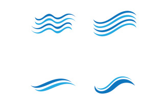 Blue wave water beach logo vector design v1