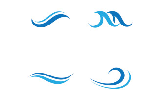 Blue wave water beach logo vector design v4