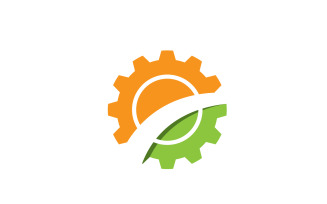 Gear machine symbol logo design vector v12