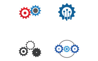 Gear machine symbol logo design vector v15