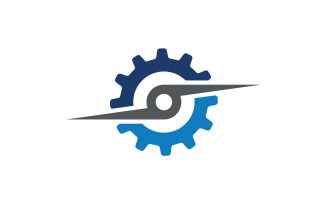 Gear machine symbol logo design vector v4