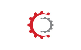 Gear machine symbol logo design vector v5