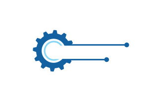 Gear machine symbol logo design vector v7