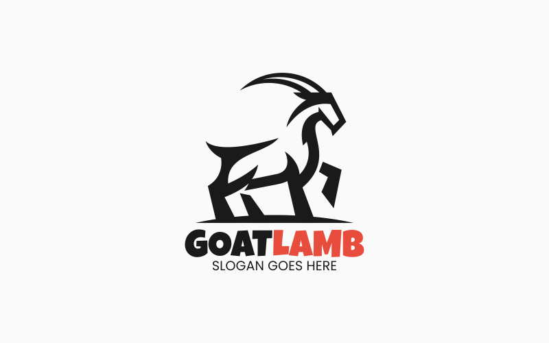 Goat Line Art Logo Style 4 Logo Template