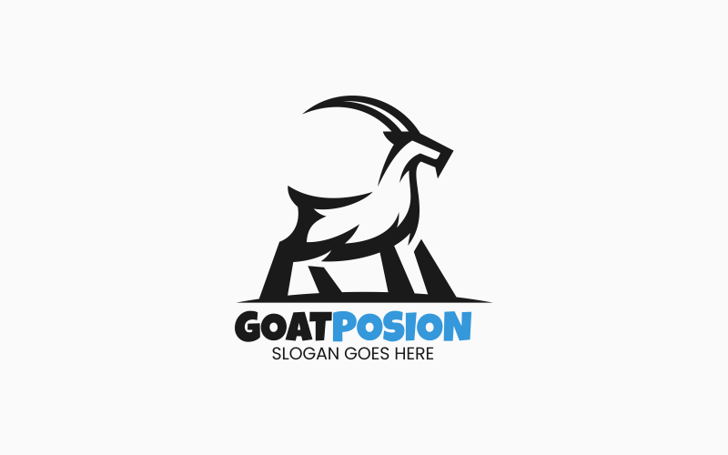 Goat Line Art Logo Style 5 Logo Template