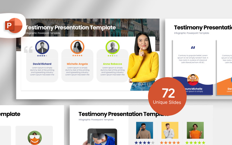 Testimony Infographic Presentation Template PowerPoint Template