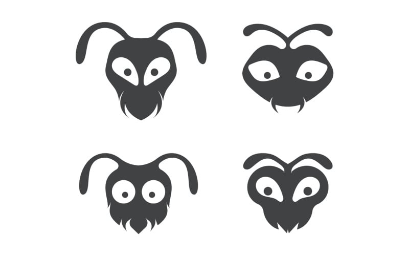 Ant head animals logo vector v9 Logo Template