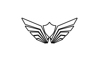 Black wing bird falcon logo vector v11