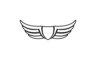 Black wing bird falcon logo vector v12