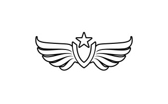 Black wing bird falcon logo vector v17