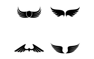 Black wing bird falcon logo vector v21
