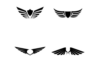 Black wing bird falcon logo vector v22