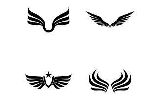 Black wing bird falcon logo vector v23