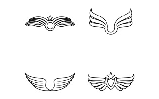 Black wing bird falcon logo vector v24