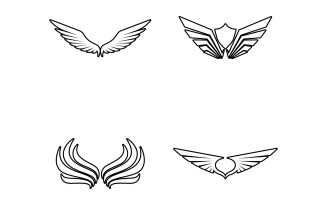 Black wing bird falcon logo vector v25