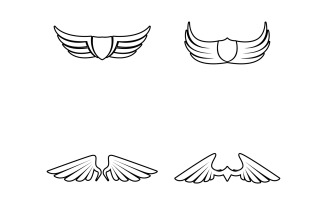Black wing bird falcon logo vector v26