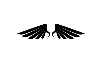 Black wing bird falcon logo vector v4