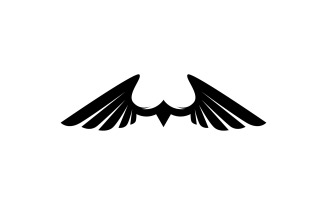 Black wing bird falcon logo vector v5