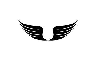 Black wing bird falcon logo vector v6