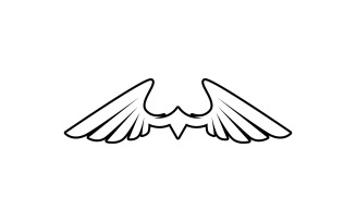 Black wing bird falcon logo vector v7