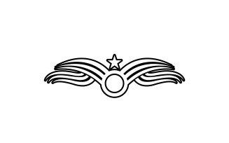 Black wing bird falcon logo vector v8