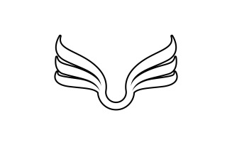 Black wing bird falcon logo vector v9