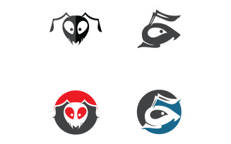 Ant head animals logo vector v35