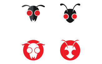 Ant head animals logo vector v36