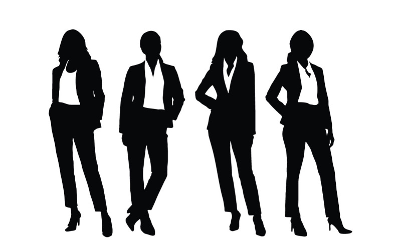 Female businessman silhouette collection Illustration
