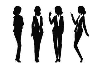 Female office staff silhouette vector