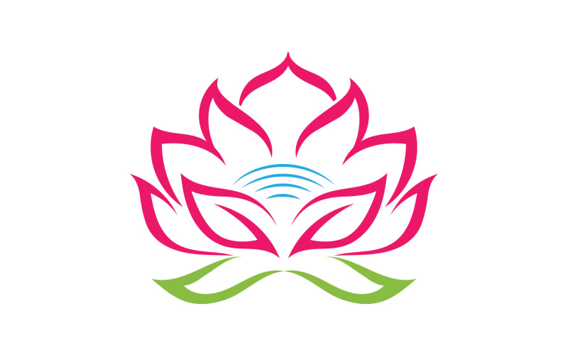 Flower lotus yoga symbol vector design company name v12 Logo Template
