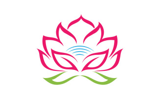 Flower lotus yoga symbol vector design company name v12
