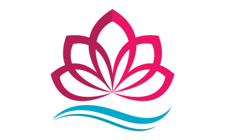 Flower lotus yoga symbol vector design company name v16