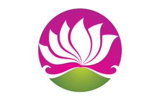 Flower lotus yoga symbol vector design company name v19