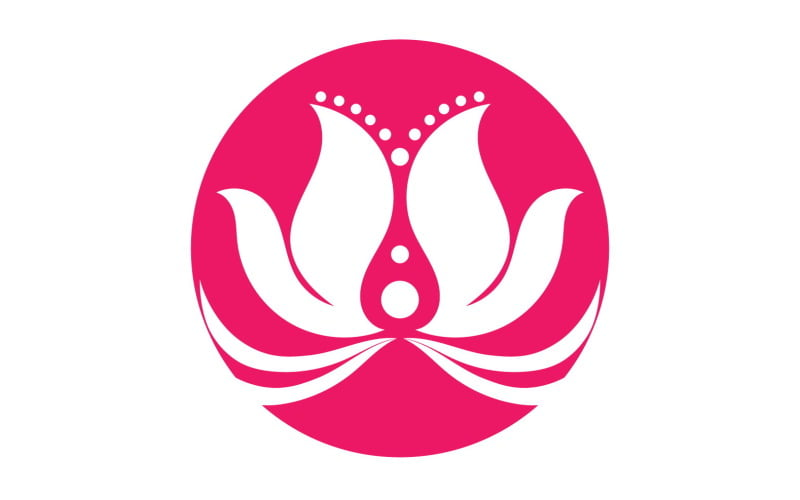 Flower lotus yoga symbol vector design company name v22 Logo Template