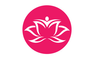 Flower lotus yoga symbol vector design company name v25