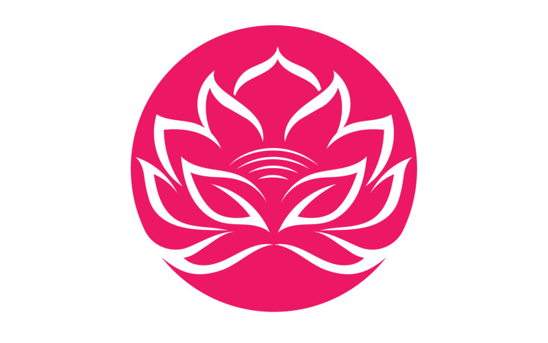 Flower lotus yoga symbol vector design company name v28 Logo Template