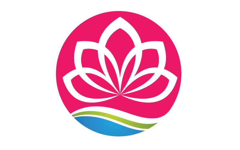 Flower lotus yoga symbol vector design company name v32 Logo Template