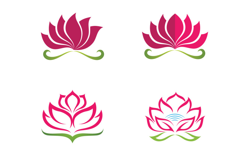 Flower lotus yoga symbol vector design company name v34 Logo Template