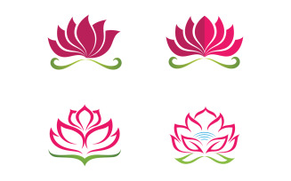 Flower lotus yoga symbol vector design company name v34