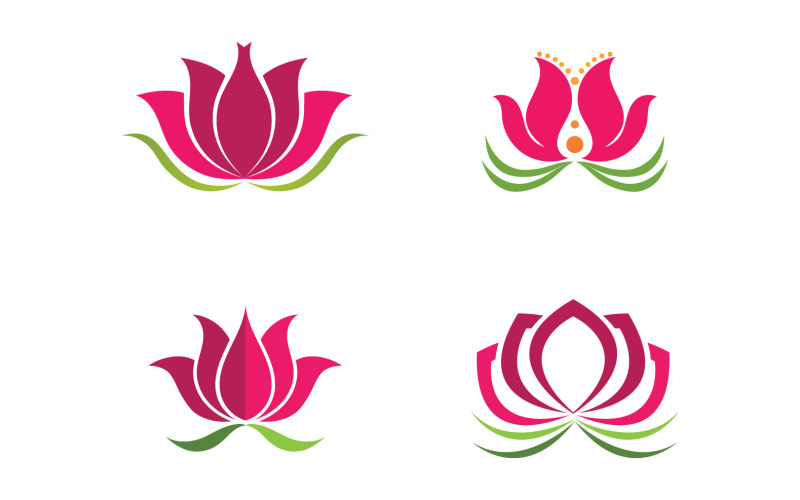 Flower lotus yoga symbol vector design company name v35 Logo Template