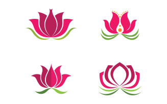 Flower lotus yoga symbol vector design company name v35