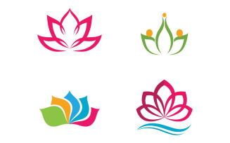 Flower lotus yoga symbol vector design company name v36
