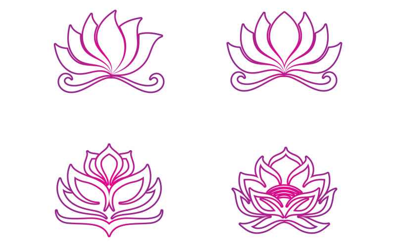 Flower lotus yoga symbol vector design company name v38 Logo Template