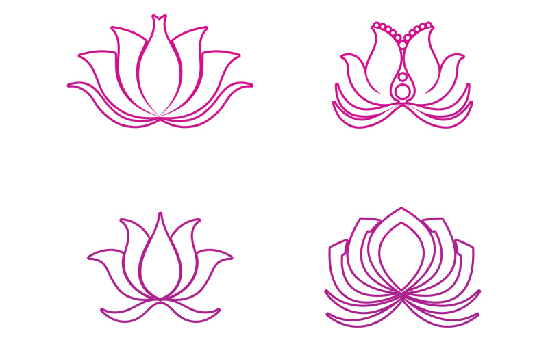 Flower lotus yoga symbol vector design company name v39 Logo Template
