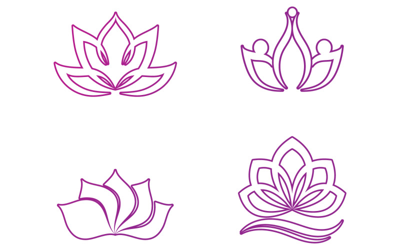 Flower lotus yoga symbol vector design company name v40 Logo Template
