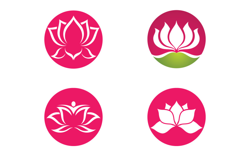 Flower lotus yoga symbol vector design company name v41 Logo Template